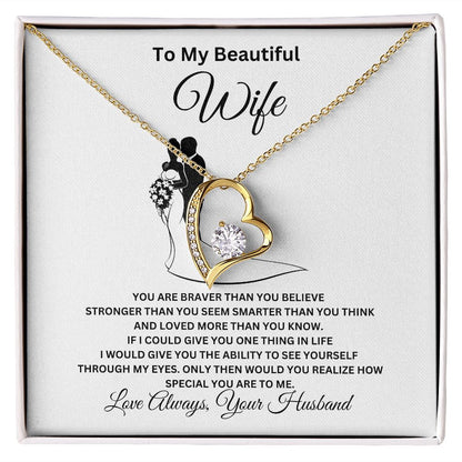 To My Beautiful Wife Forever Love Necklace