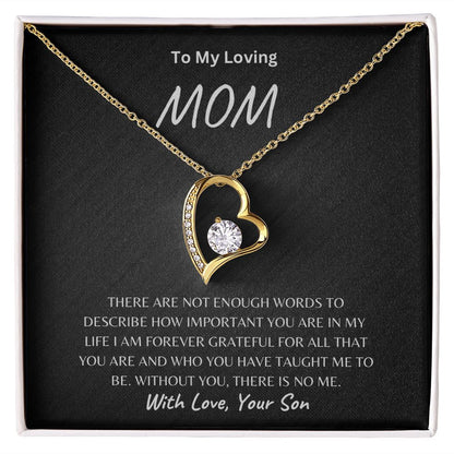 To My Loving Mom Forever Love Necklace