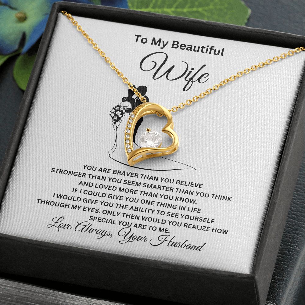 To My Beautiful Wife Forever Love Necklace