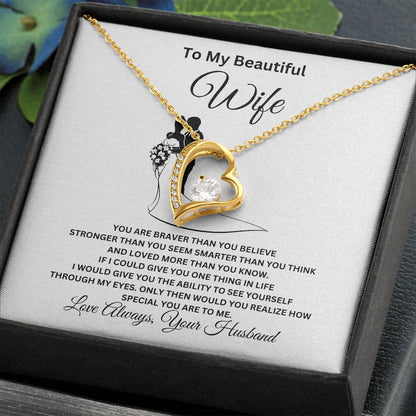 To My Beautiful Wife Forever Love Necklace